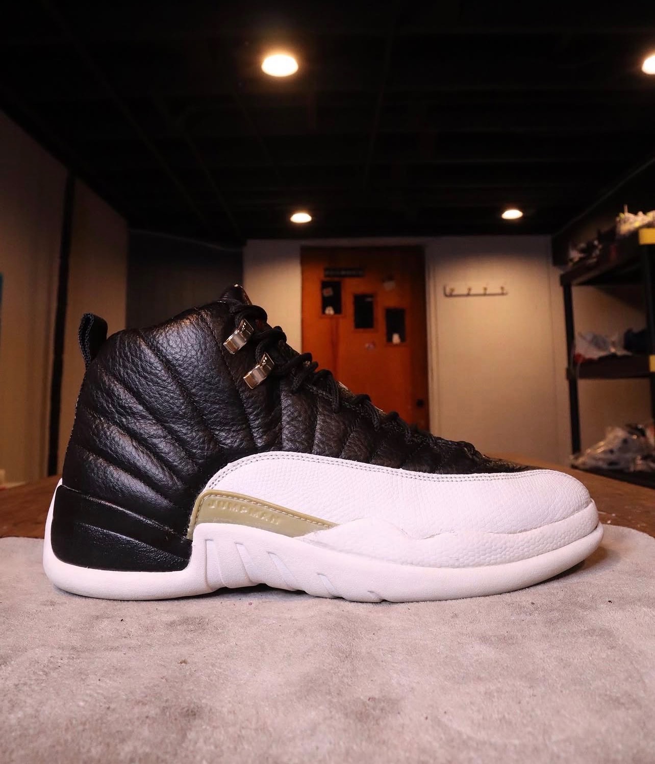 The same Jordan 12 Playoff resealed with a bright white midsole
